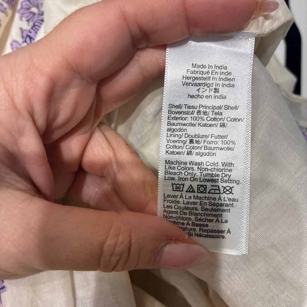 J. Crew Cream Maxi Dress with Purple Floral Print - Picture 6 of 7
